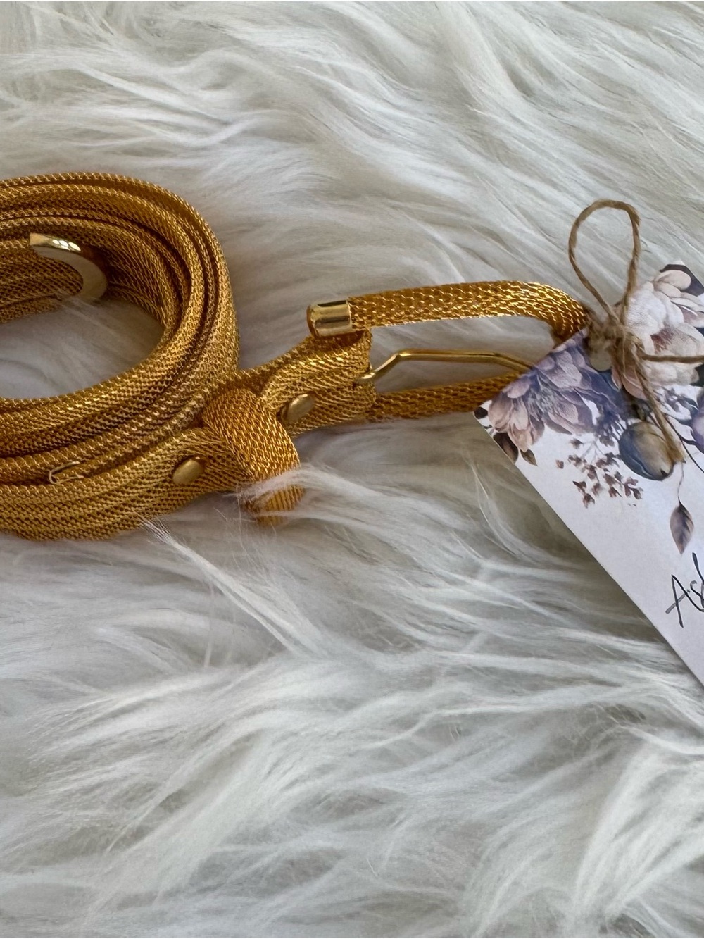 Gold Woven Metallic Belt - Women's Accessory